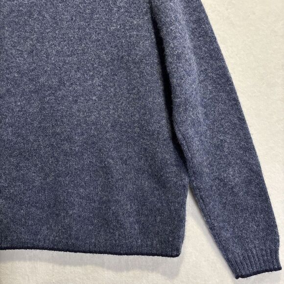 Bowen & Wright Men's Shetland Wool V-Neck Diamond Sweater Blue Size Medium - Picture 13 of 16